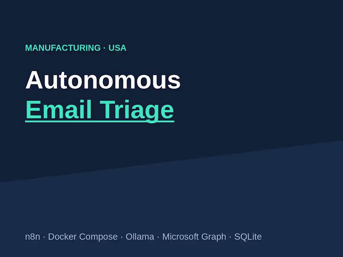 Cover image for Autonomous Email Triage for a US Gear-Pump Manufacturer