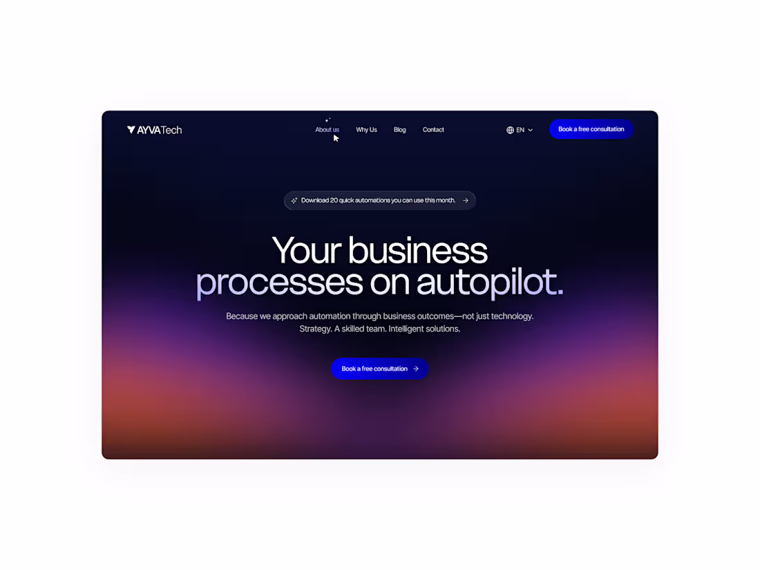 Cover image for AYVA Tech | Brand & Website Design Project