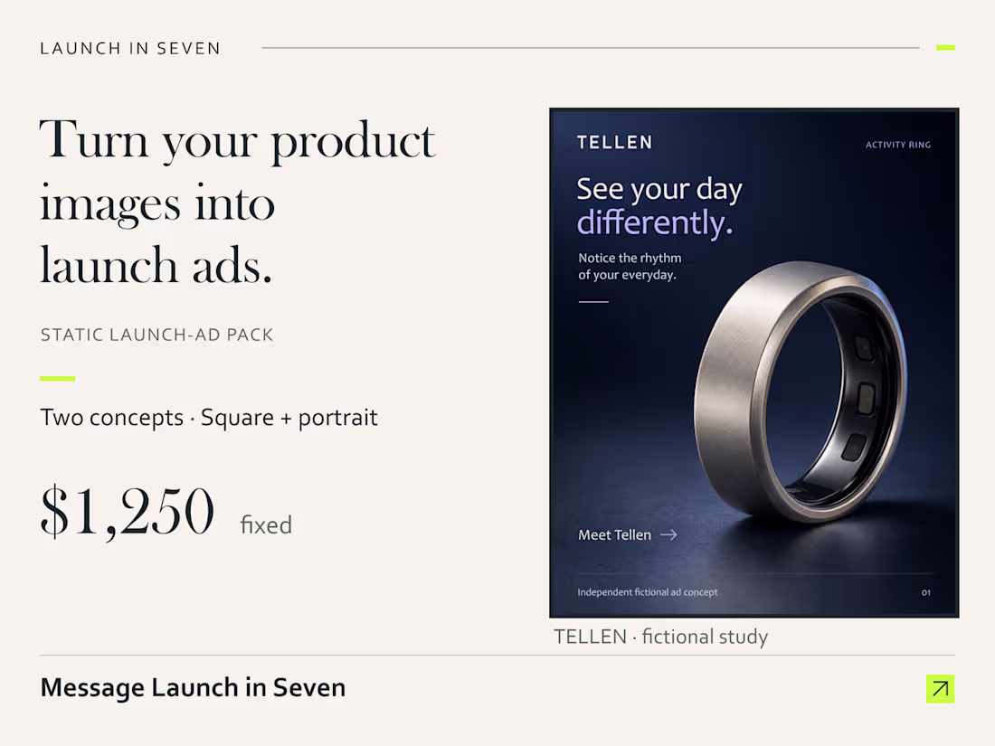 Cover image for Static Product Launch Ads — Two Concepts, Four Images