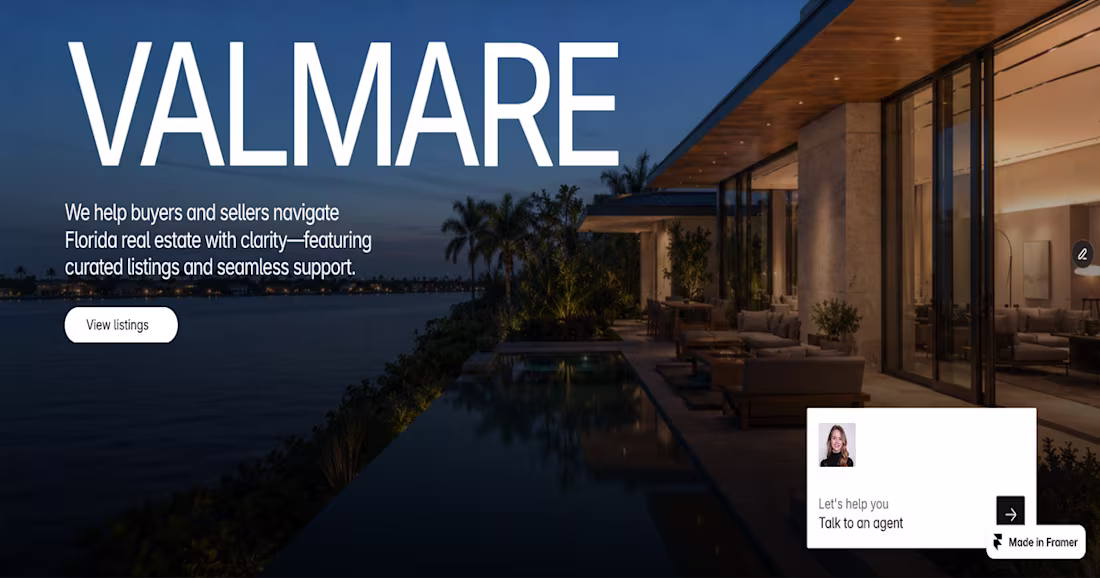 Cover image for Valmaré — Luxury Real Estate Website Concept