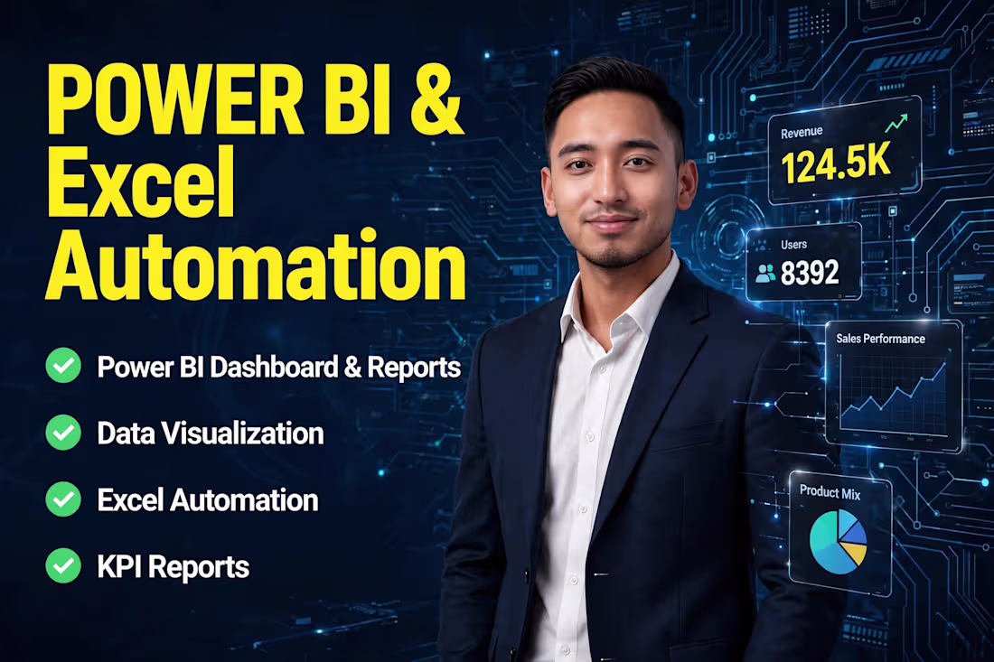 Cover image for Power Bi Dashboard Design , Excel Automation