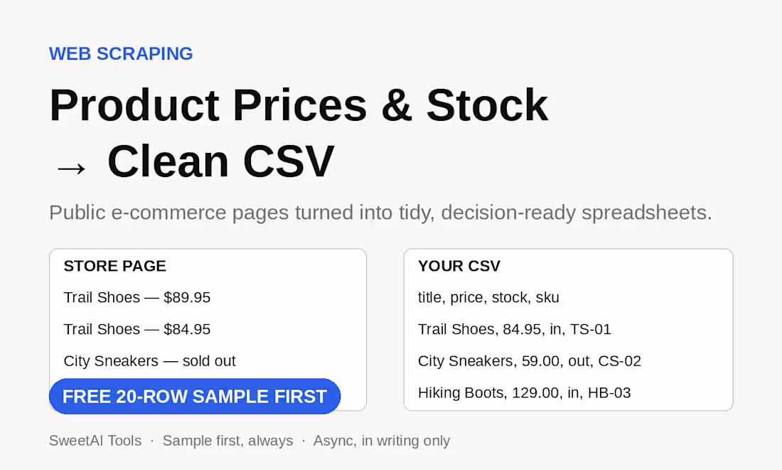 Cover image for E-commerce Price & Stock Scraping