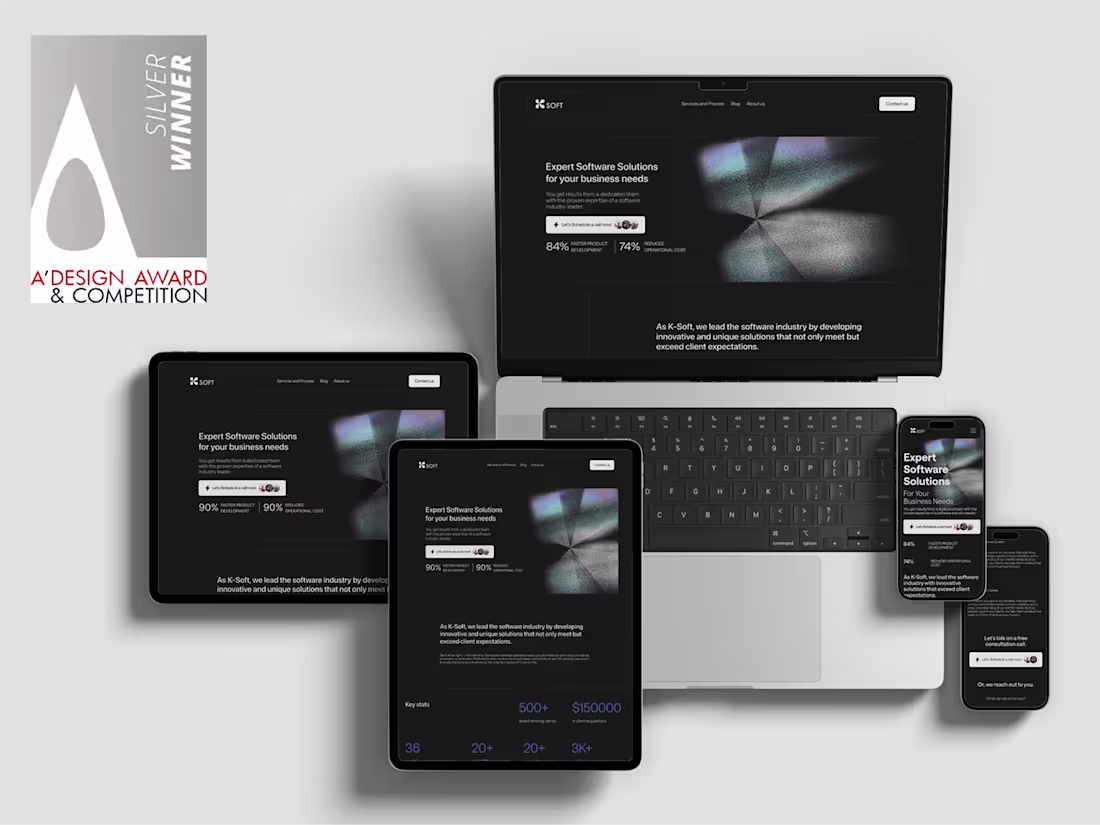 Cover image for K-Soft Corporate Software Landing Page & Brand Identity