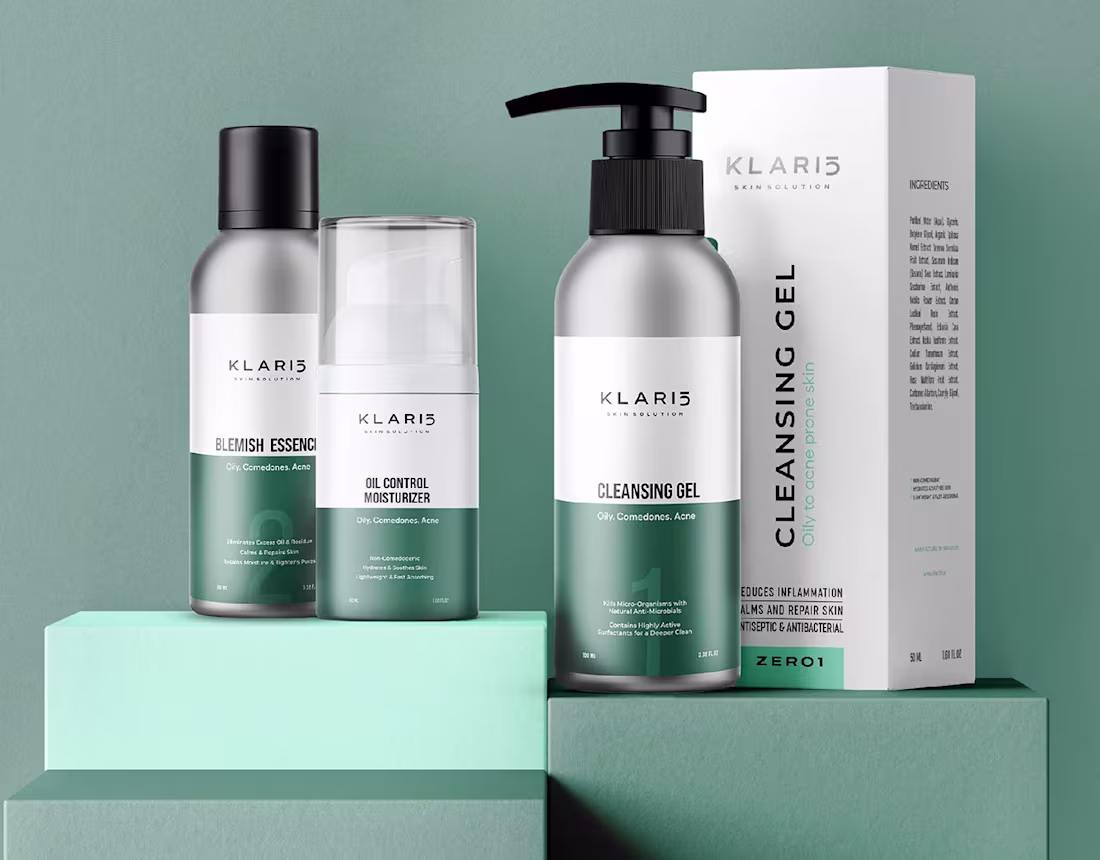 Cover image for Klari5 | Brand Identity & Packaging for a Minimal Skincare Label