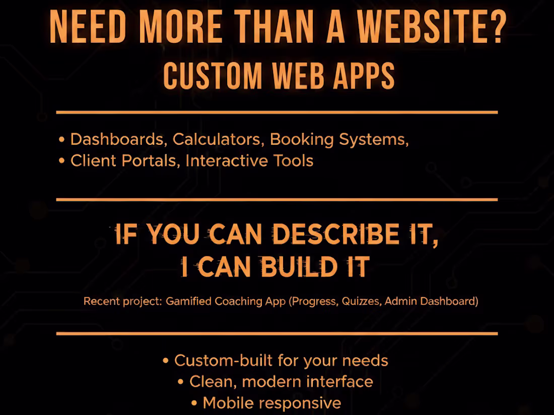 Cover image for I will build a custom web application for your business