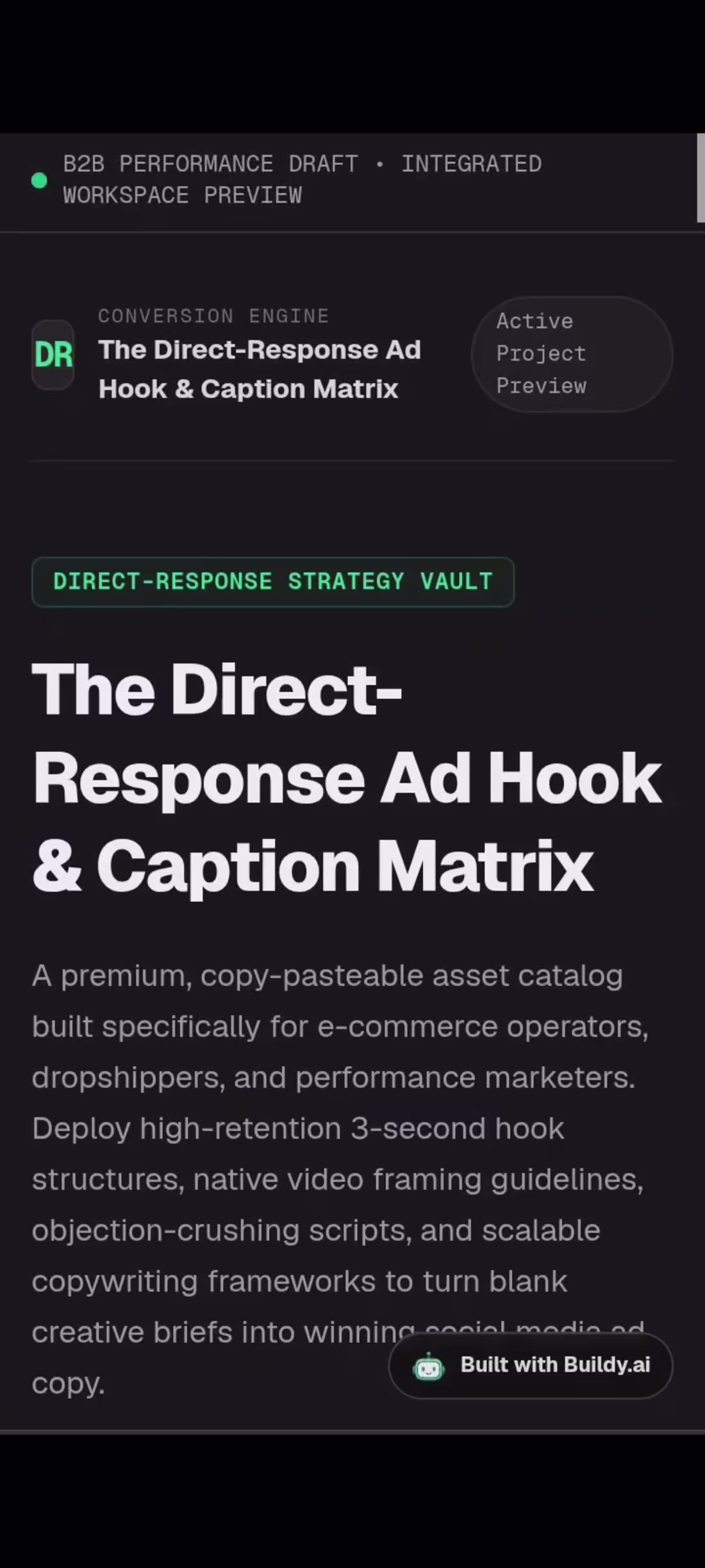 Cover image for Direct Response Ad Copy System for E-Commerce