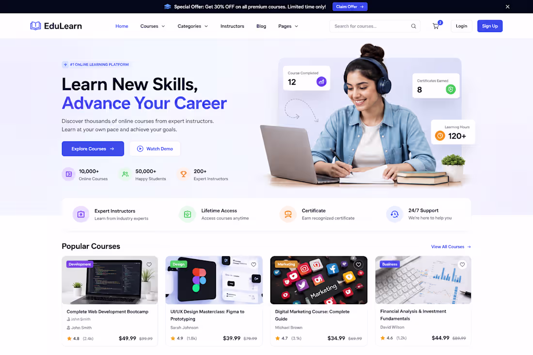 Cover image for Education website