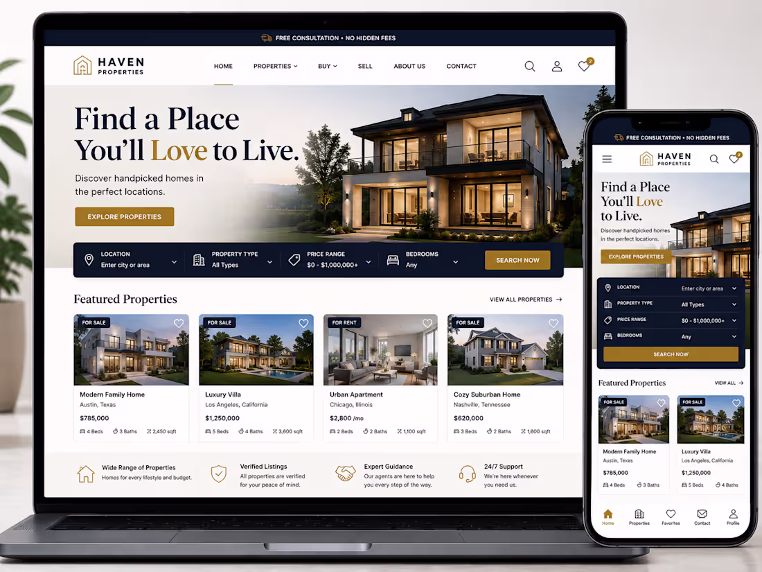 Cover image for Haven Properties Real Estate
This website