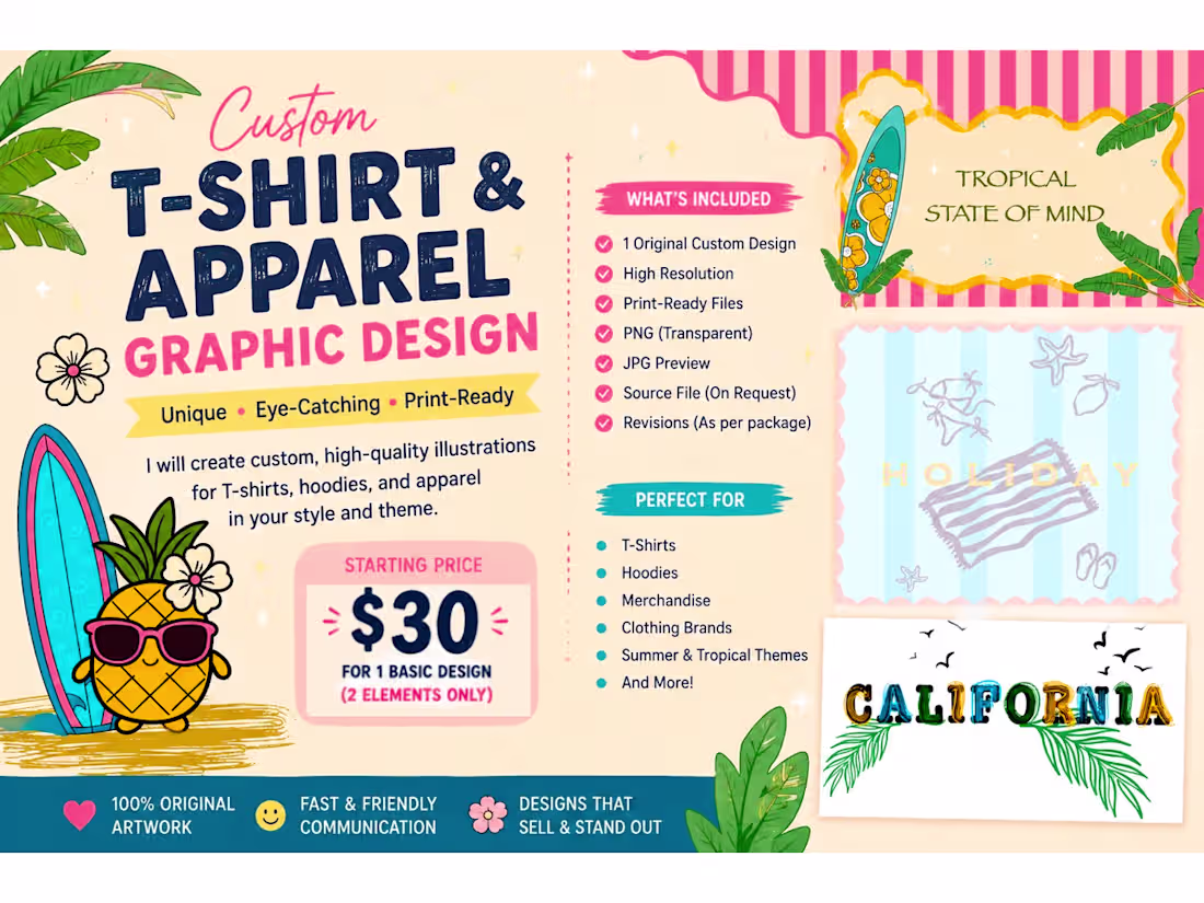 Cover image for Custom T-Shirt & Apparel Graphic Design
