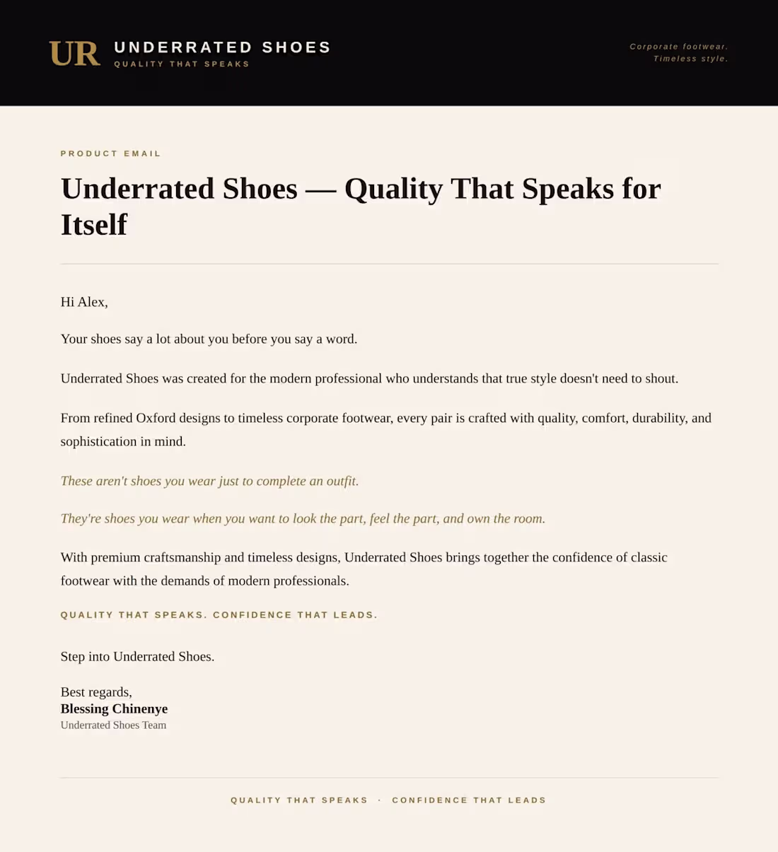 Cover image for Underrated Shoes — Brand Description

Created
