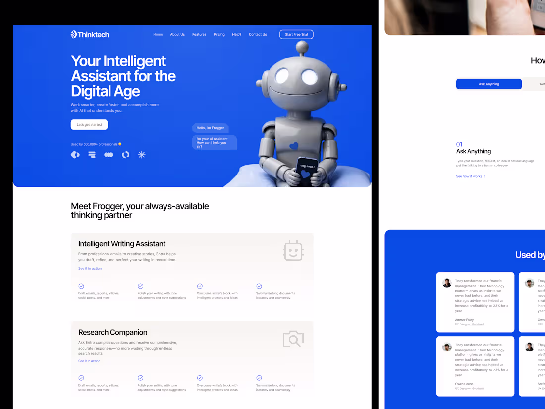 Cover image for AI Assistant Landing Page Design