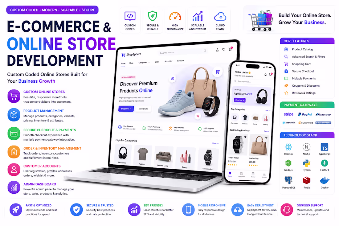 Cover image for E-Commerce & Online Store Development