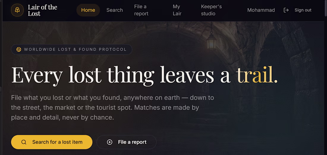 Cover image for Site to find the lost items.