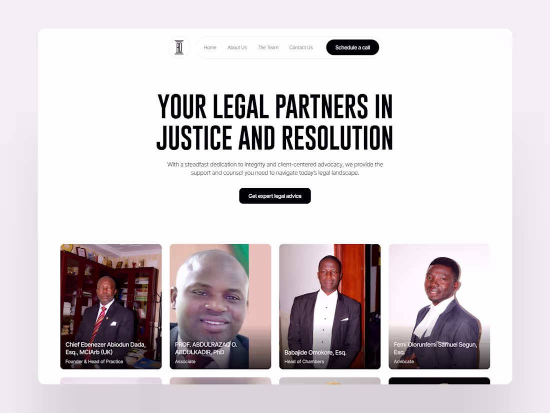 Cover image for Website design & branding for Abiodun Dada & Co.
