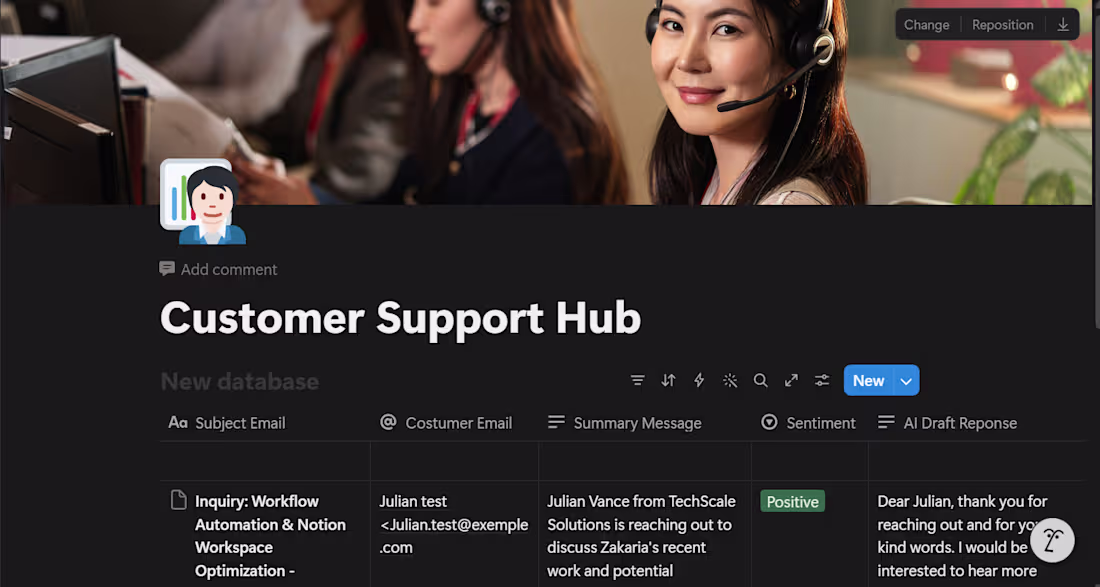 Cover image for AI-Powered Customer Support Hub (n8n