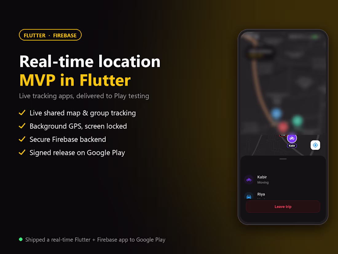 Cover image for Real-time / location MVP in Flutter + Firebase