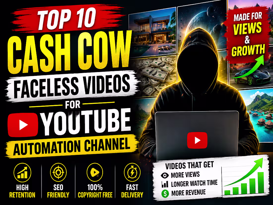 Cover image for You will get Faceless YouTube Automation Videos 