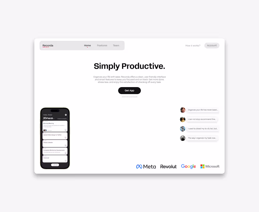 Cover image for RECORDA | WEB & APP DESIGN