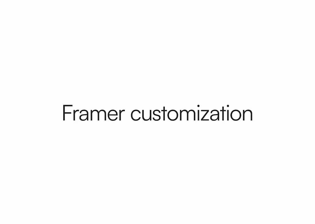 Cover image for Framer Website Customization