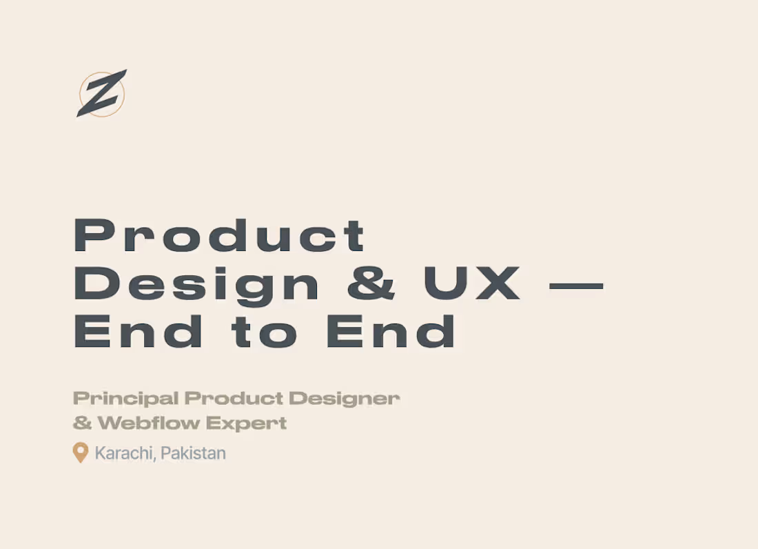Cover image for Product Design & UX — End to End