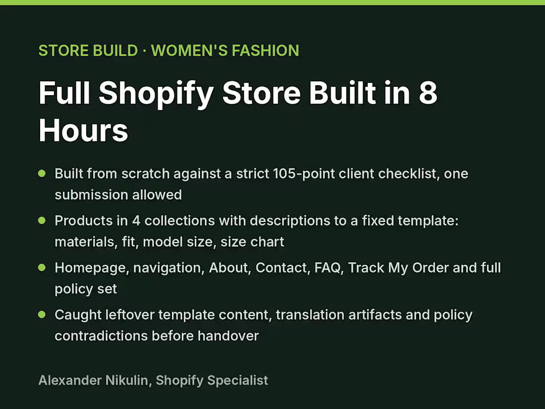 Cover image for Full Shopify store for a