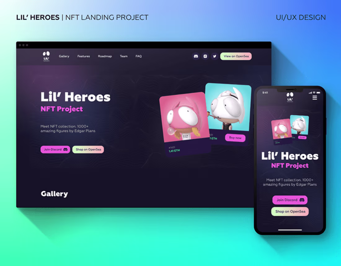 Cover image for Lil Heroes | NFT Landing page on Behance