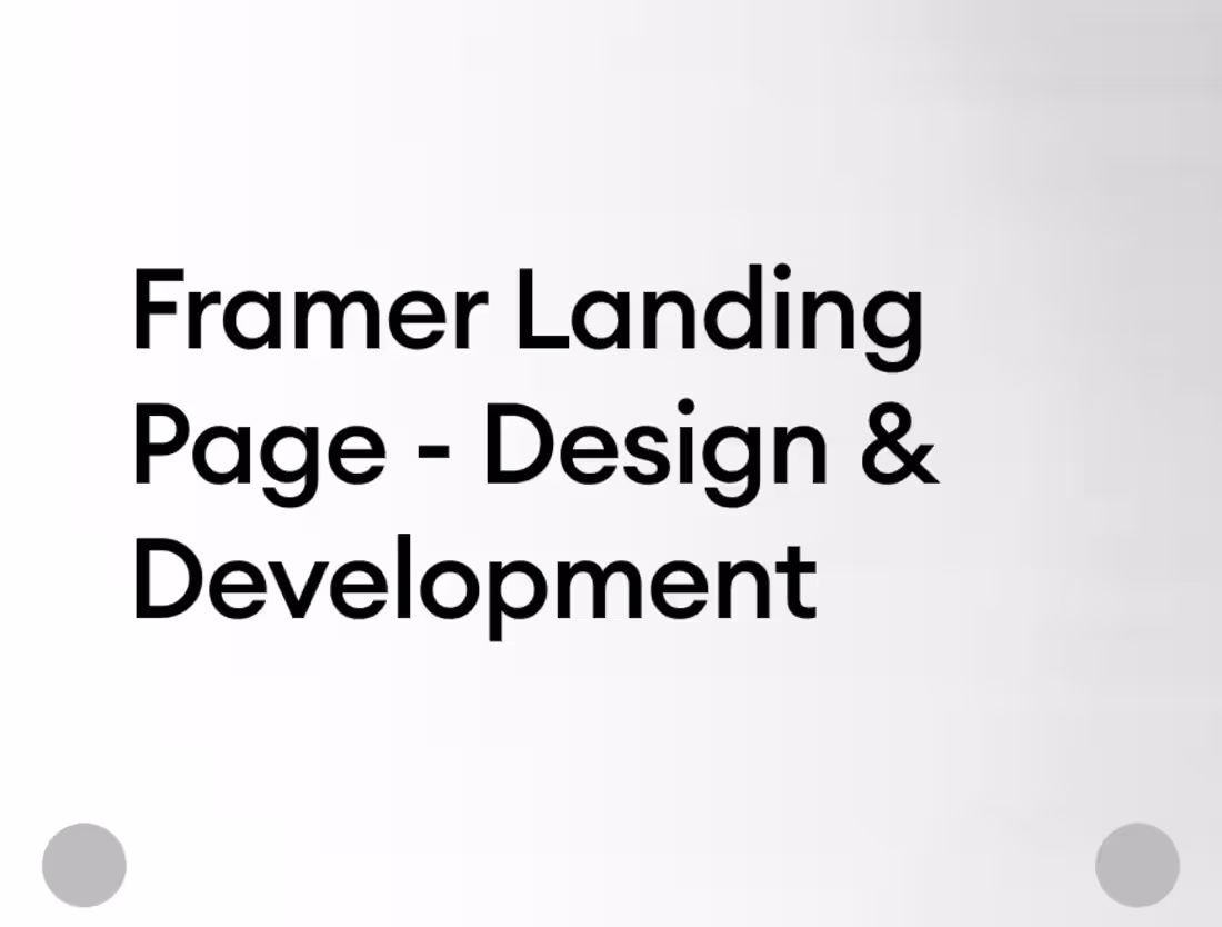 Cover image for Framer landing page - design & development