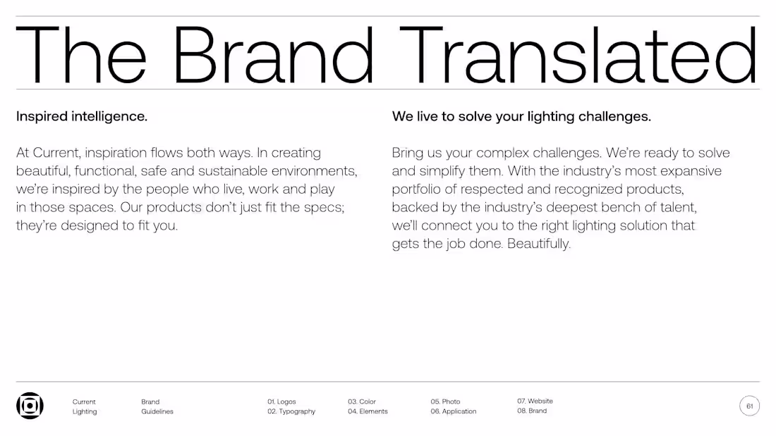 Cover image for Current Lighting Brand Language