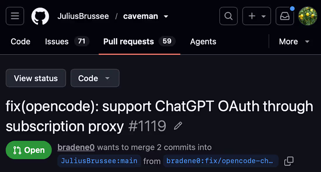 Cover image for Fix OpenCode Compatibility - Caveman