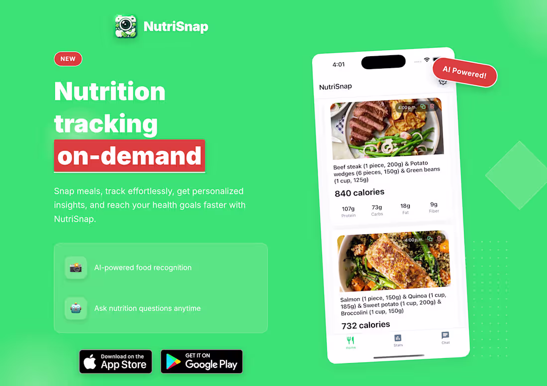 Cover image for NutriSnap is an AI mobile