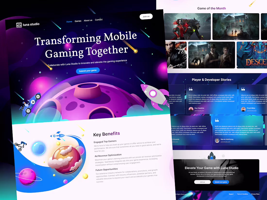Cover image for Luna Studio Landing Page 