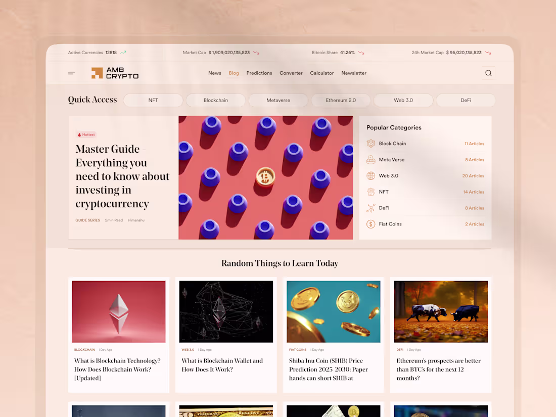Cover image for Crypto Blog, UI/UX Design Case Study
