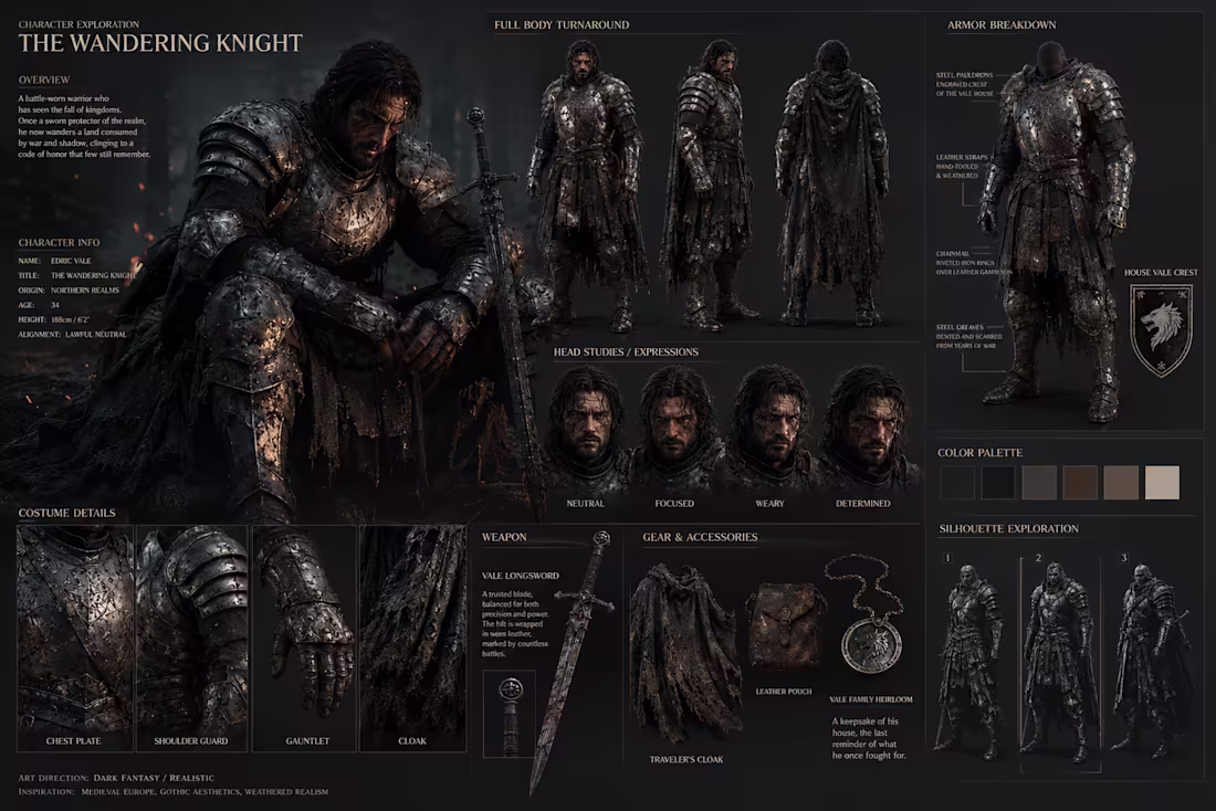 Cover image for Character exploration sheet showcasing identity