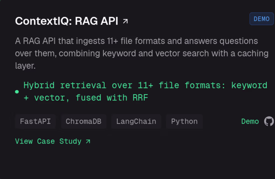 Cover image for ContextIQ: RAG API
A RAG API