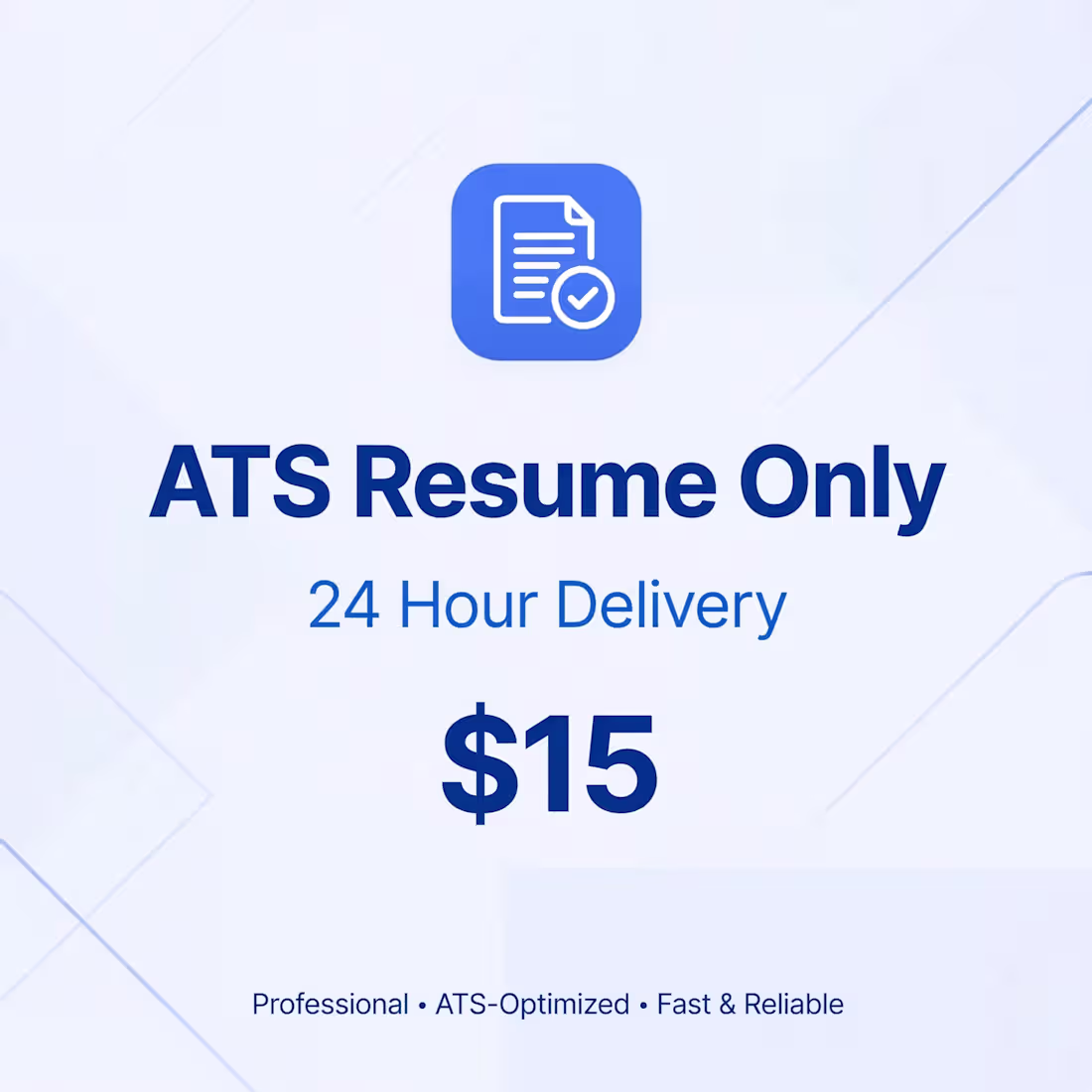 Cover image for ATS Resume Only-24 Hour Deliver