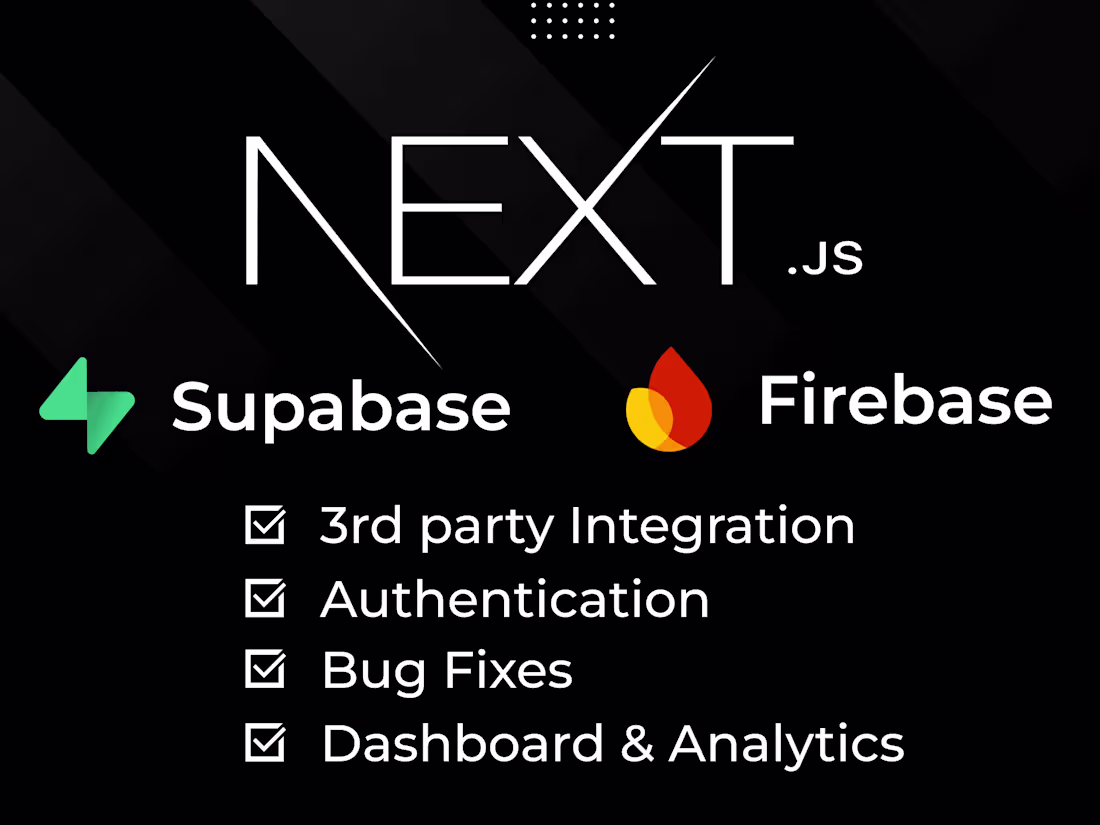 Cover image for Next.js Application with Database (Supabase/firebase, SQL)