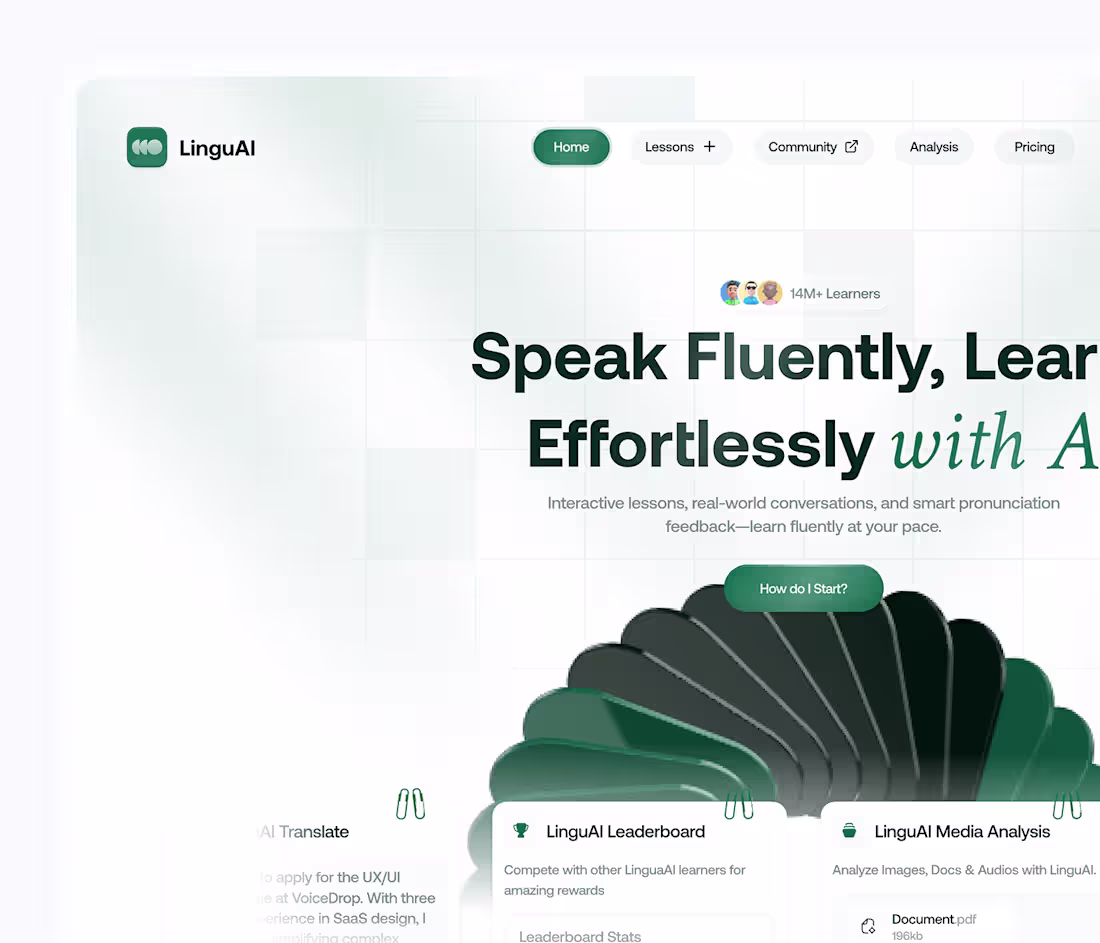 Cover image for LinguoAI Landing Page