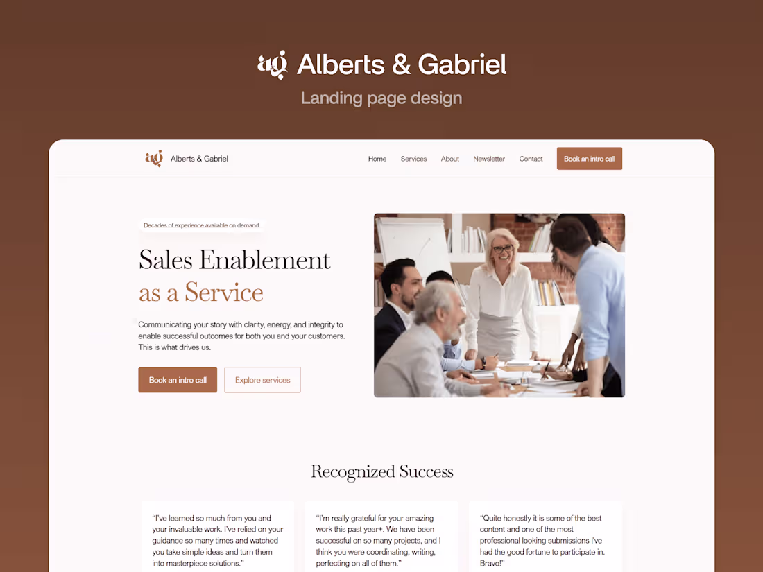 Cover image for Alberts & Gabriel - Landing Page Design