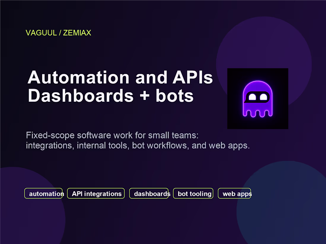Cover image for Automation, API Integrations and Internal Tools
