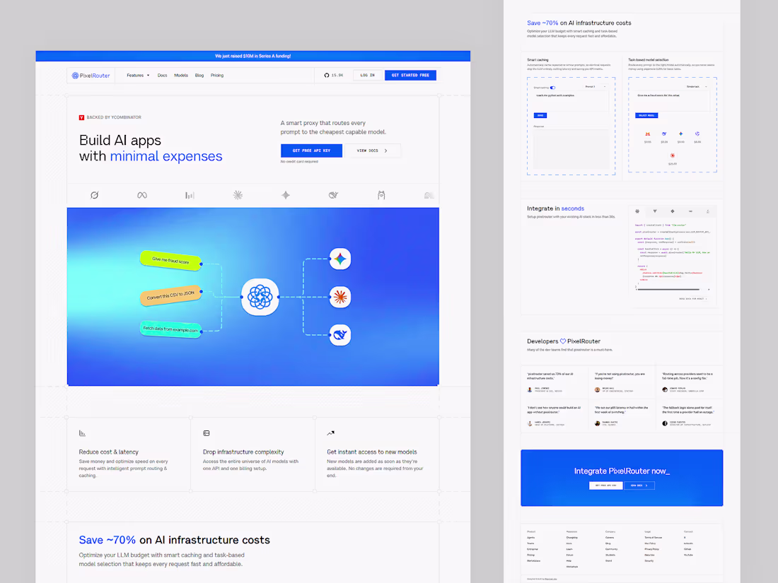 Cover image for PixelRouter - Build AI apps with minimal expenses