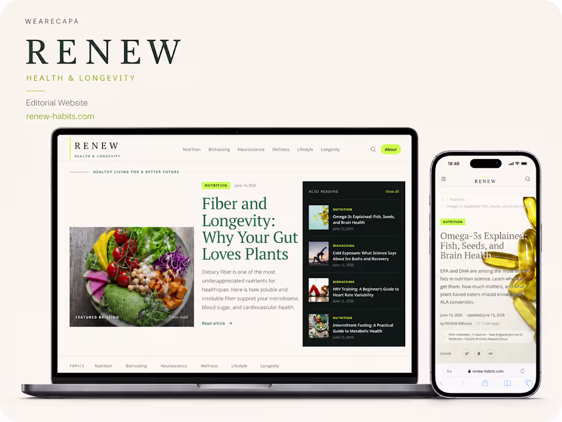 Cover image for RENEW — Health & Longevity.