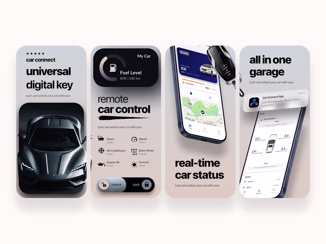 Cover image for Premium App Store Screenshot Design | Car Connect