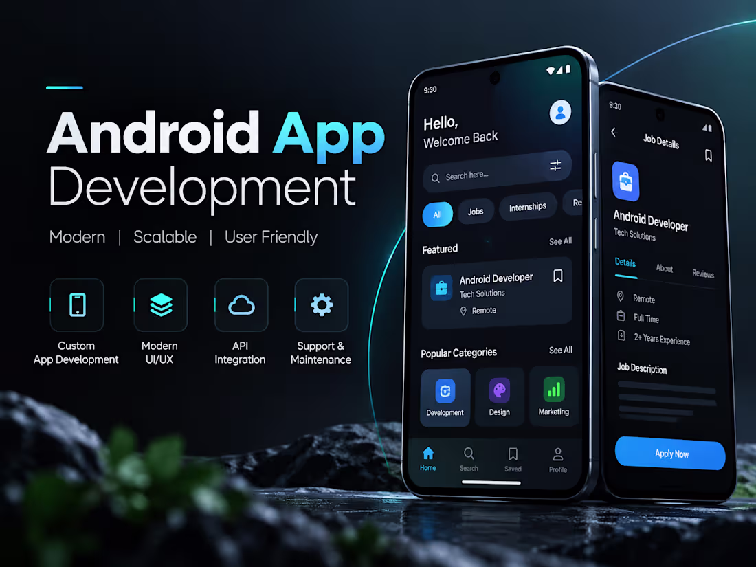 Cover image for I will develop a professional, modern Android mobile application