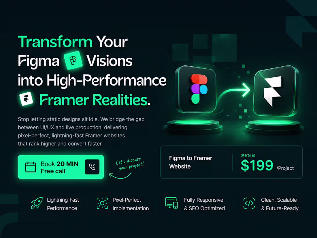 Cover image for Figma To Framer Development | Pixel-Perfect, Responsive 