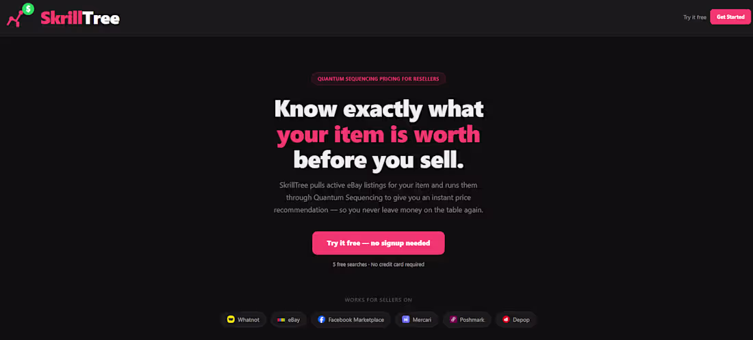 Cover image for :SkrillTree — AI Pricing Tool