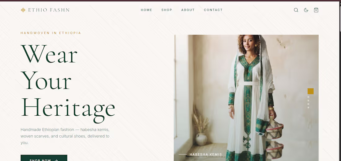 Cover image for "Ethio Fashn — e-commerce site