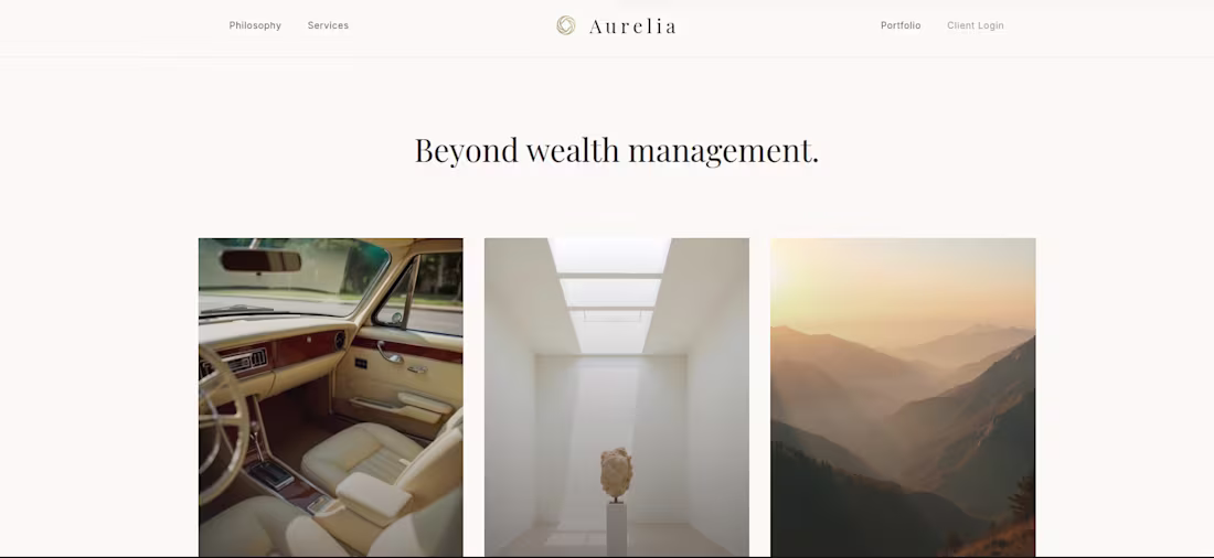 Cover image for Aurelia is a mockup landing page exploring a private digital...