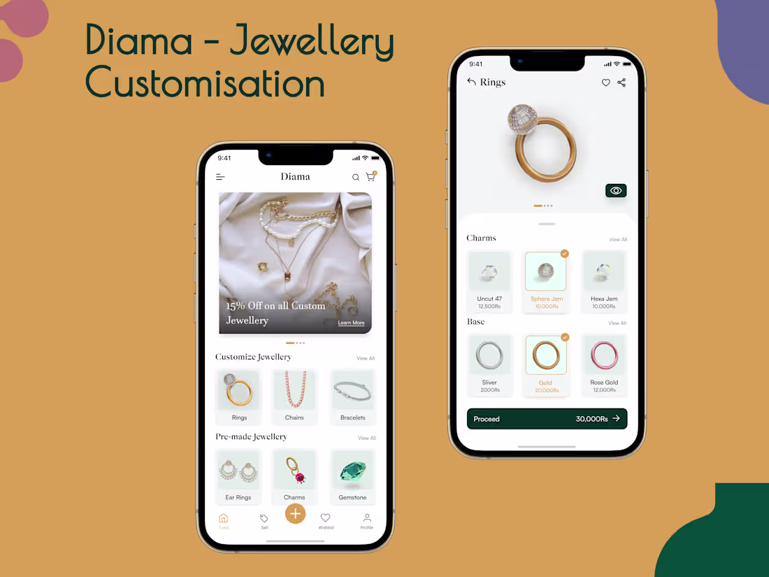 Cover image for Diama - A Jewellery Customization app.