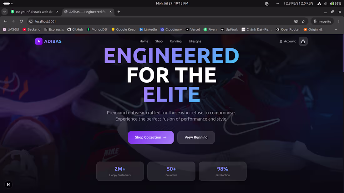 Cover image for Developed a modern full-stack e-commerce