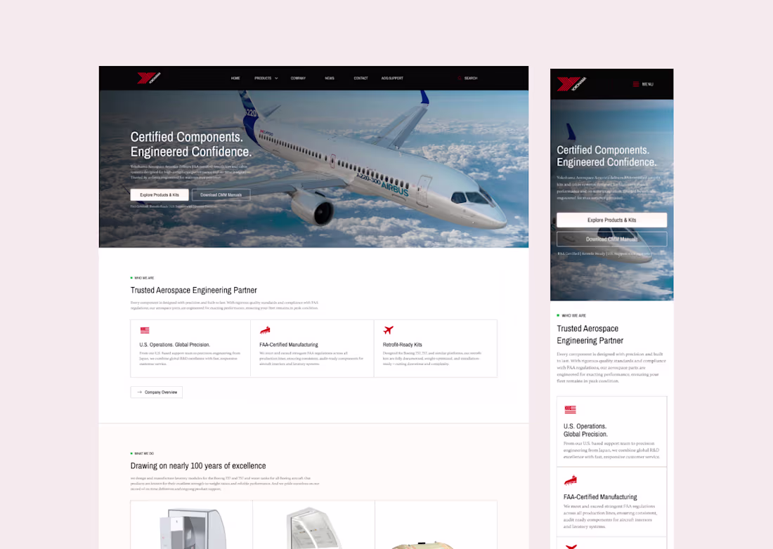 Cover image for Aerospace Concept Landing Page